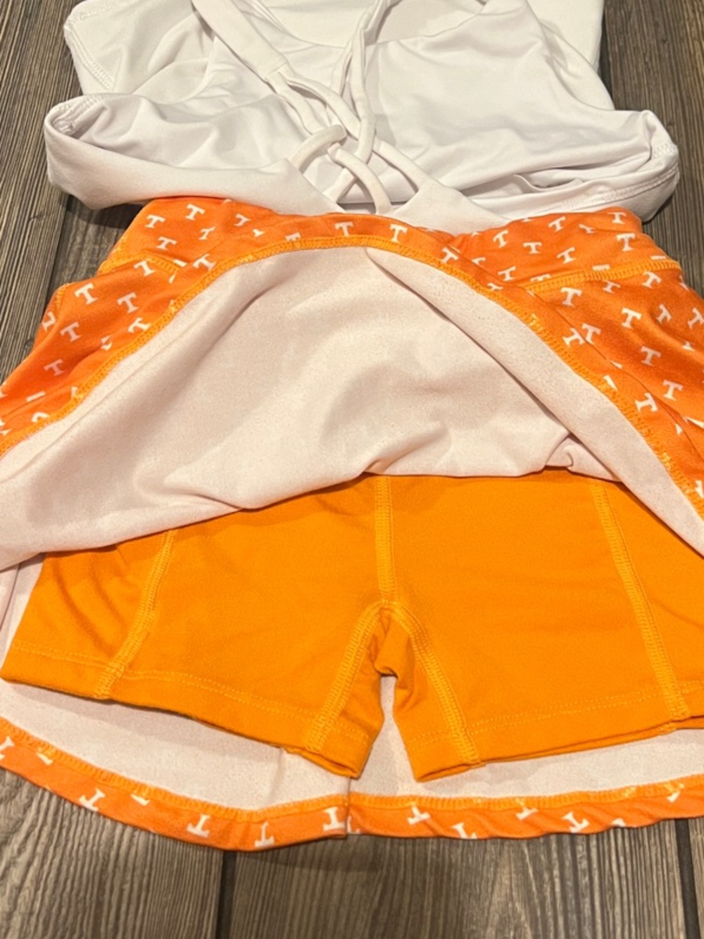 Kids White Tank Top & Tennessee Orange Printed Skort - Picture 3 of 3